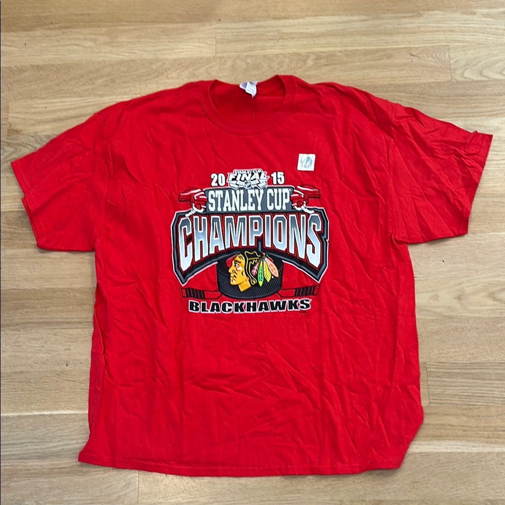 Chicago Blackhawks Stanley Cup Championship Red Heavy Cotton T-Shirt